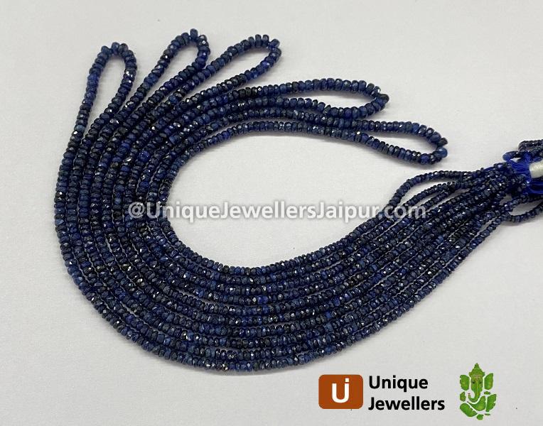 Blue Sapphire Faceted Roundelle Beads